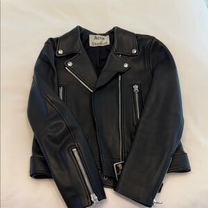 Acne Studios “Mock” black leather jacket size 36